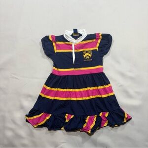 Polo Ralph Lauren Toddler Pleated Rugby Dress Blue Pink sz: 3T